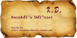 Kecskés Dániel névjegykártya